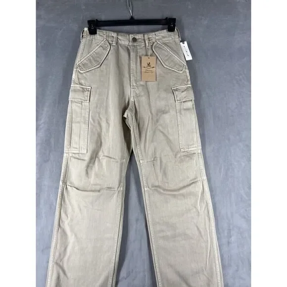 Denimist Wide Leg Cargo Pants Size 24 Tan - Picture 3 of 9